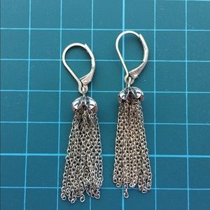 Vintage look metal tassel earrings